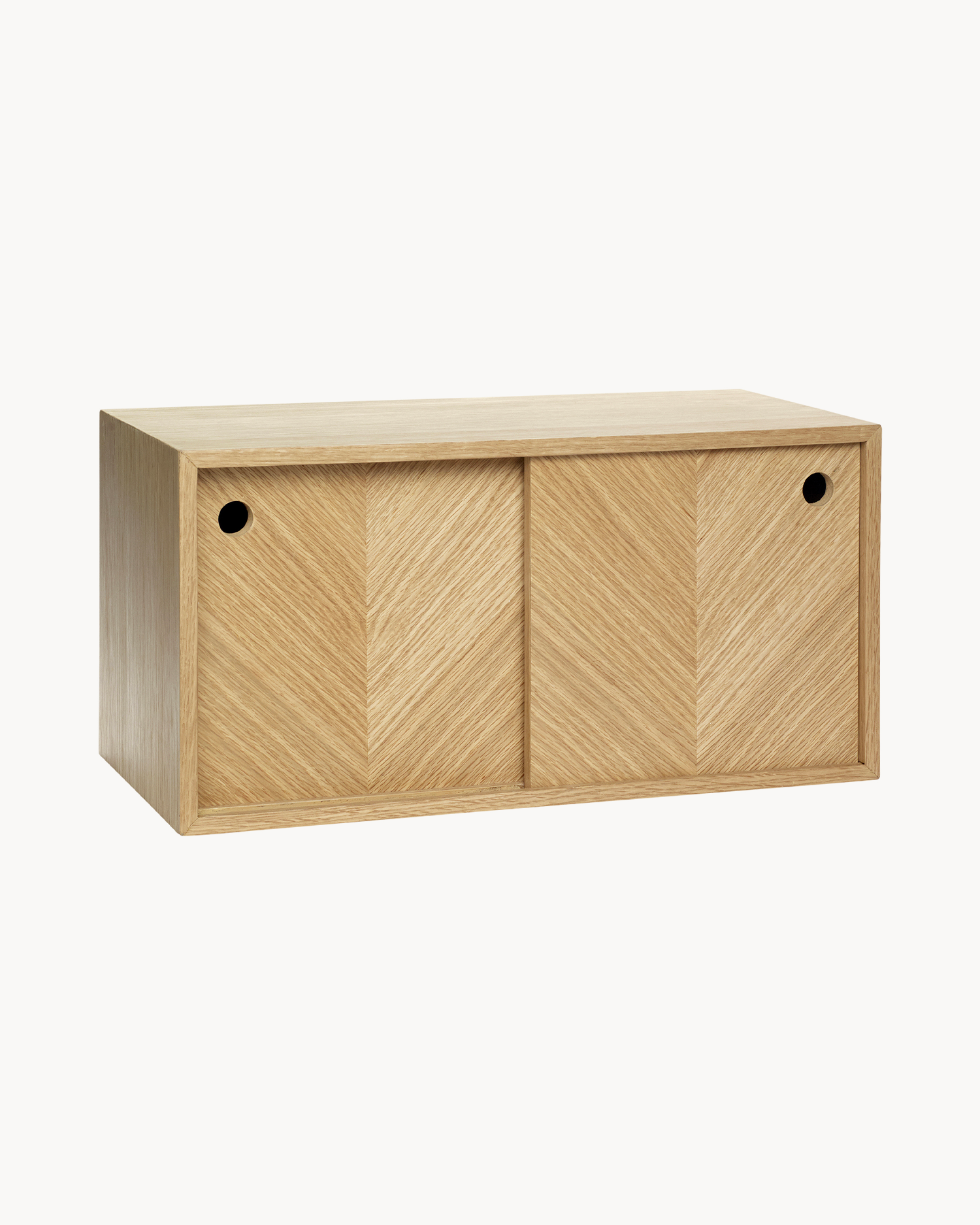 Scaffale sospeso in legno di quercia con motivo spina di pesce Herringbone