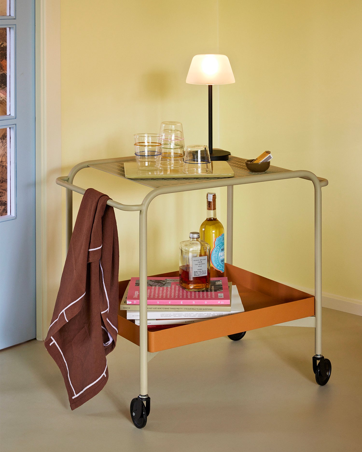 Carrello portaoggetti in acciaio Push