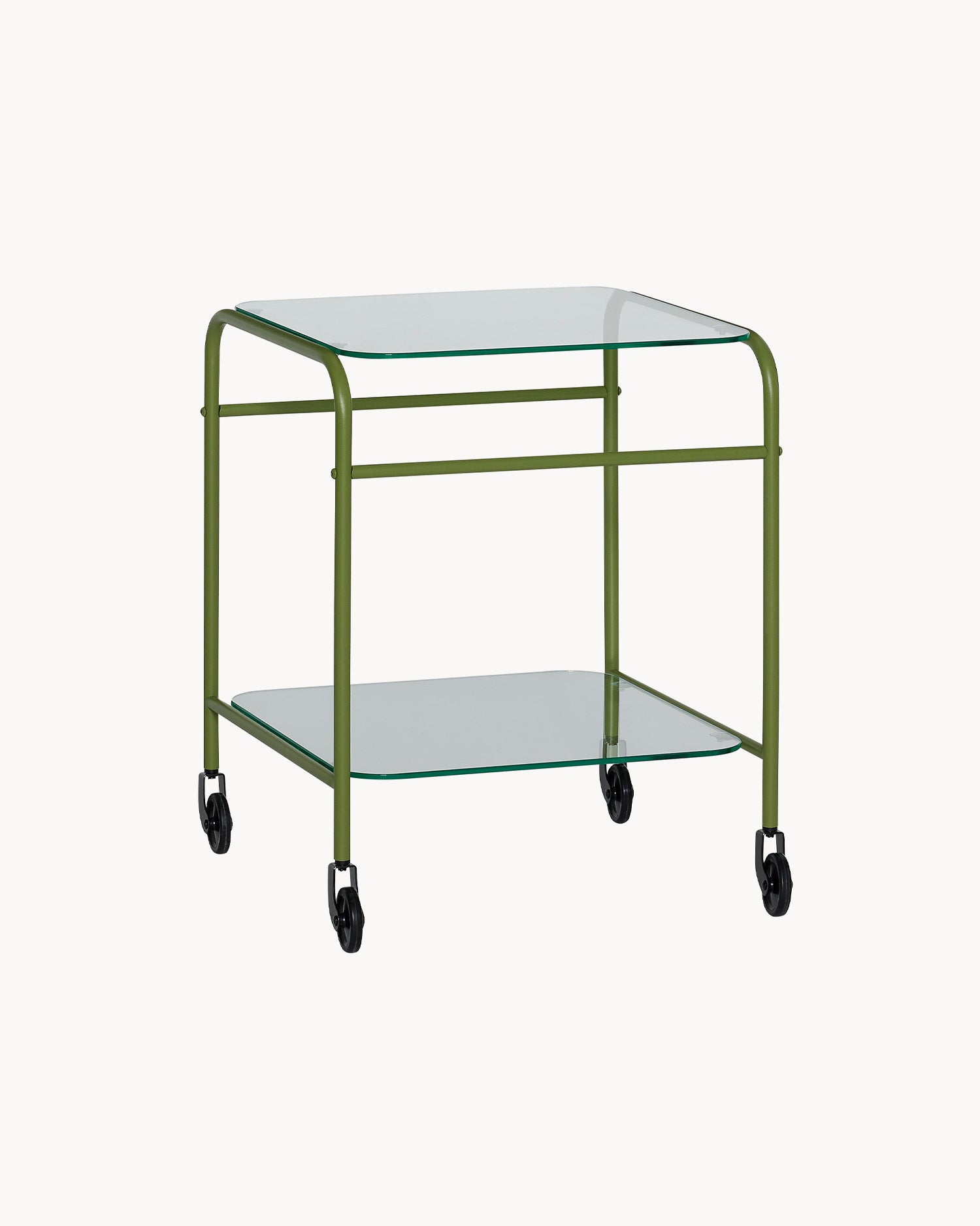 Carrello portaoggetti in vetro e metallo Zephyr