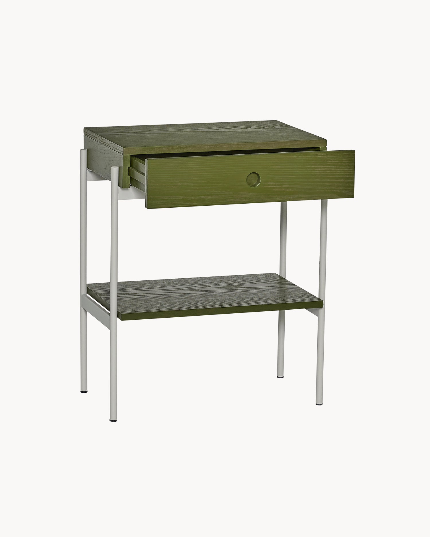 Comodino in legno e metallo Noir