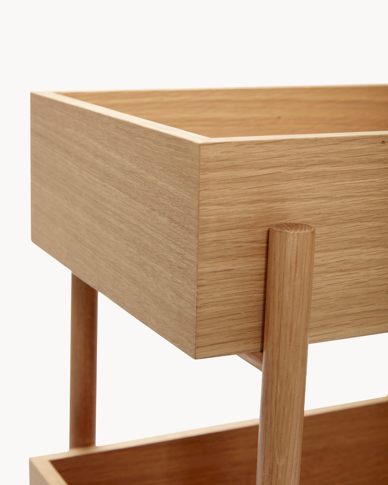 Tavolino consolle in legno di rovere Stack