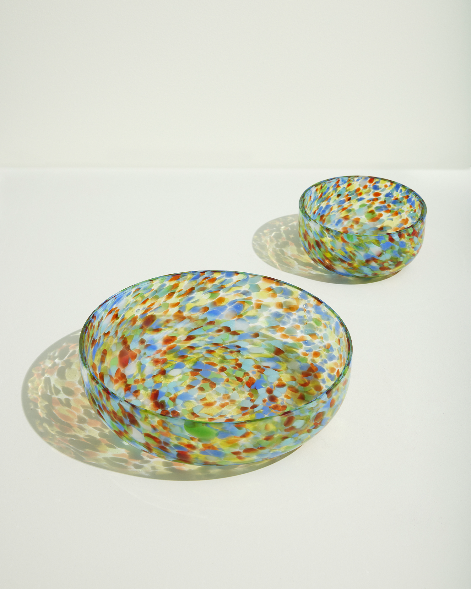 Set 2 bowl in vetro colorato Confetti
