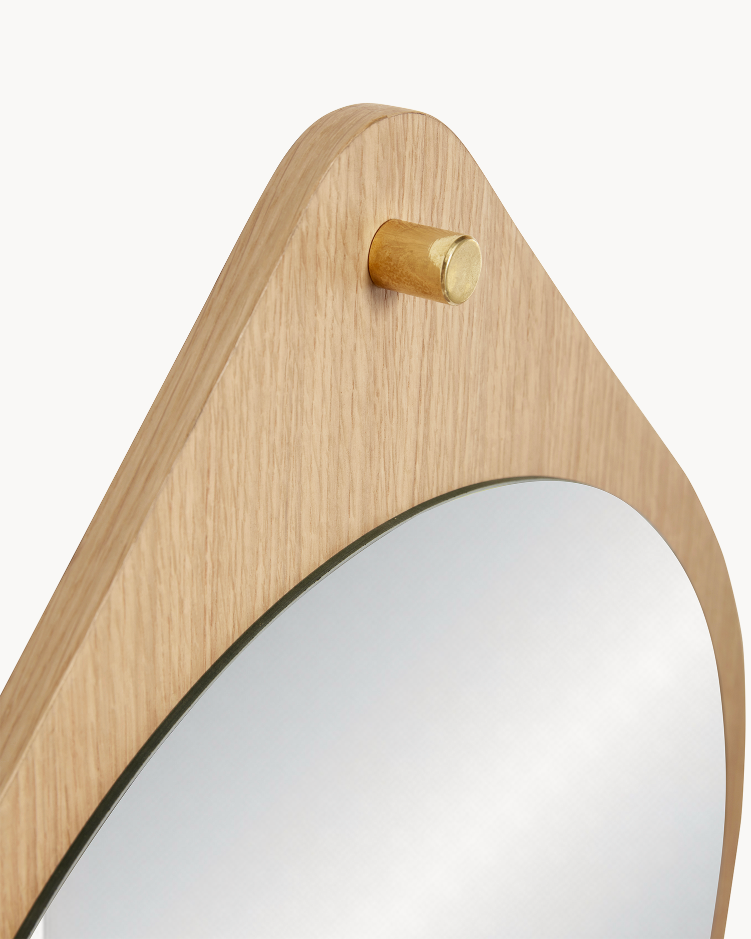 Specchio a forma di goccia in legno di quercia Drop
