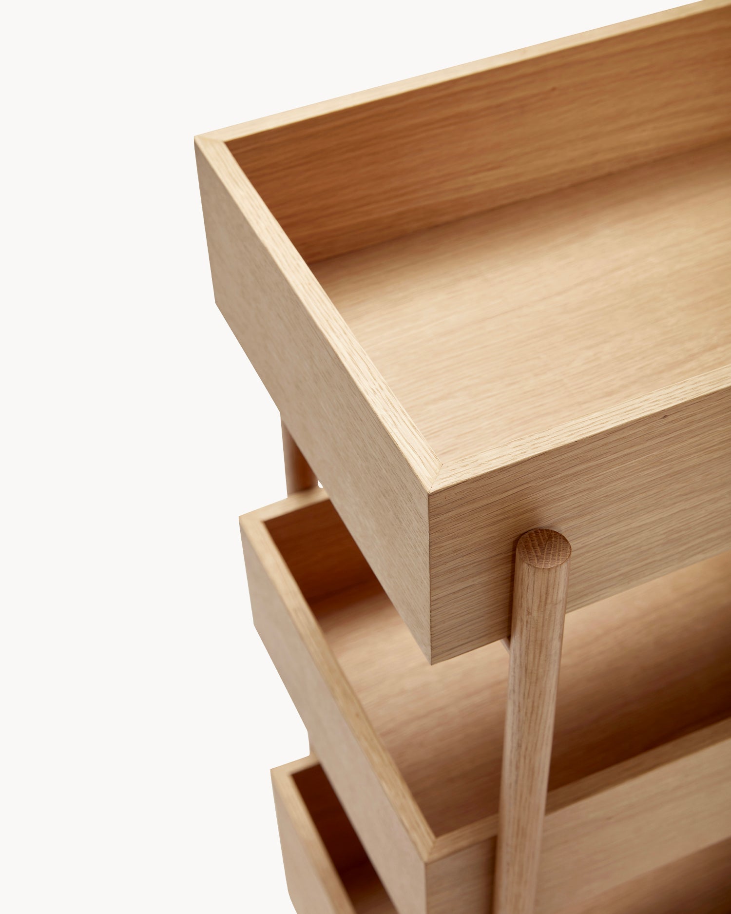 Tavolino consolle in legno di rovere Stack