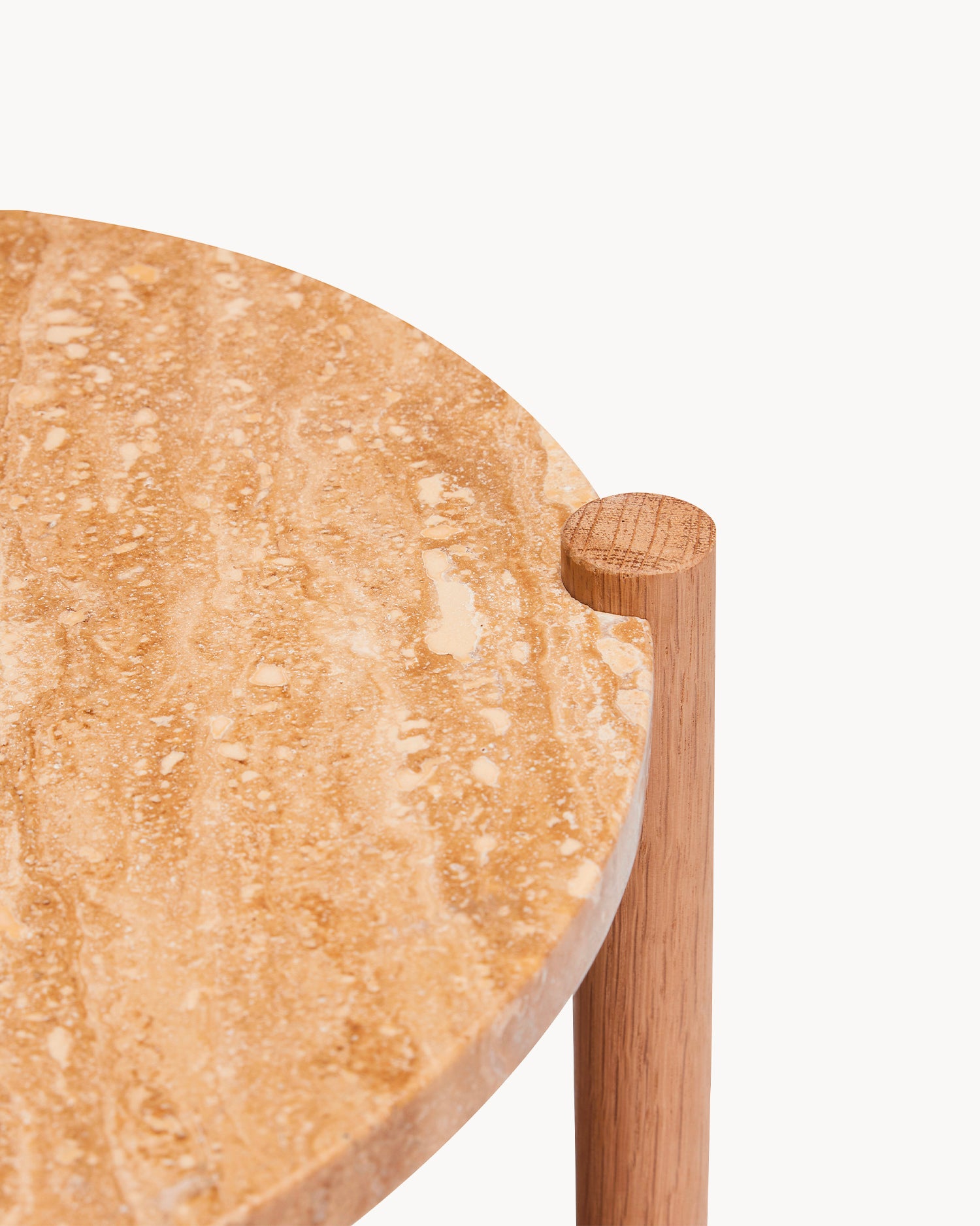 Tavolino da salotto in legno di quercia e travertino Trava