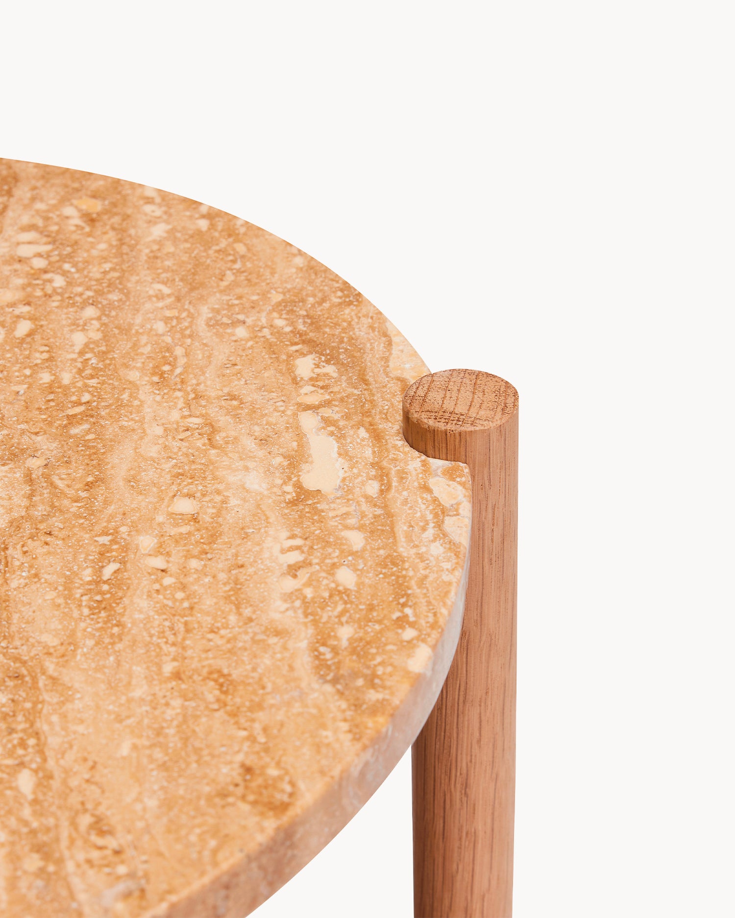 Tavolino in legno di quercia e travertino Trava