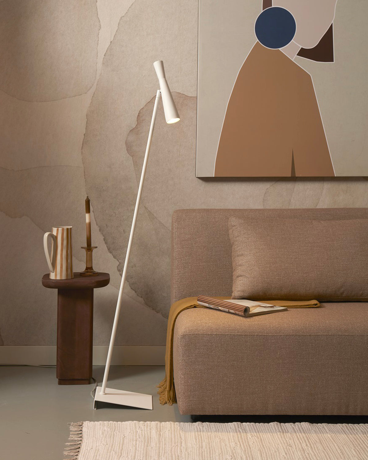 Lampada da terra in metallo Bordeaux