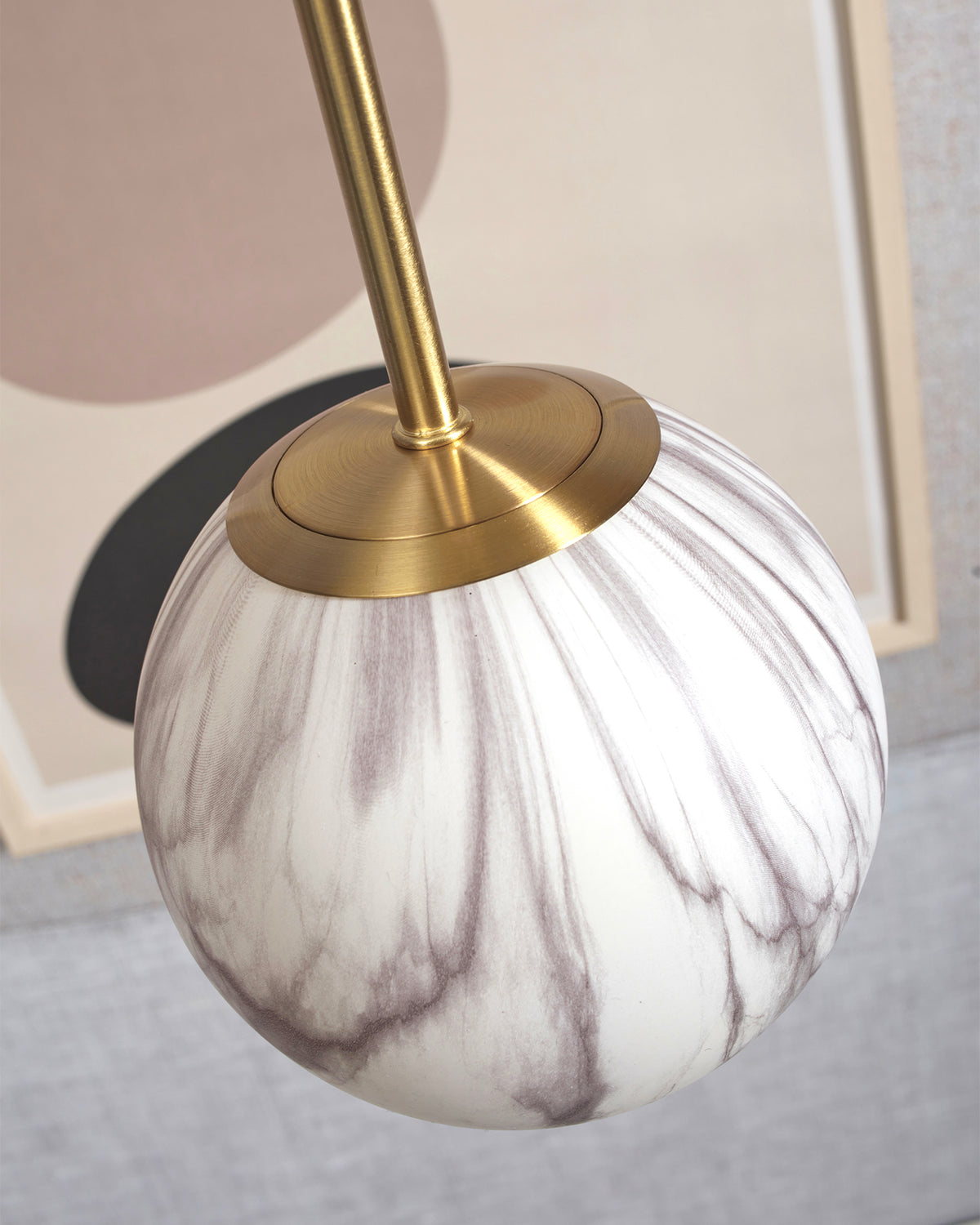 Lampada a sospensione a sfera in vetro Carrara