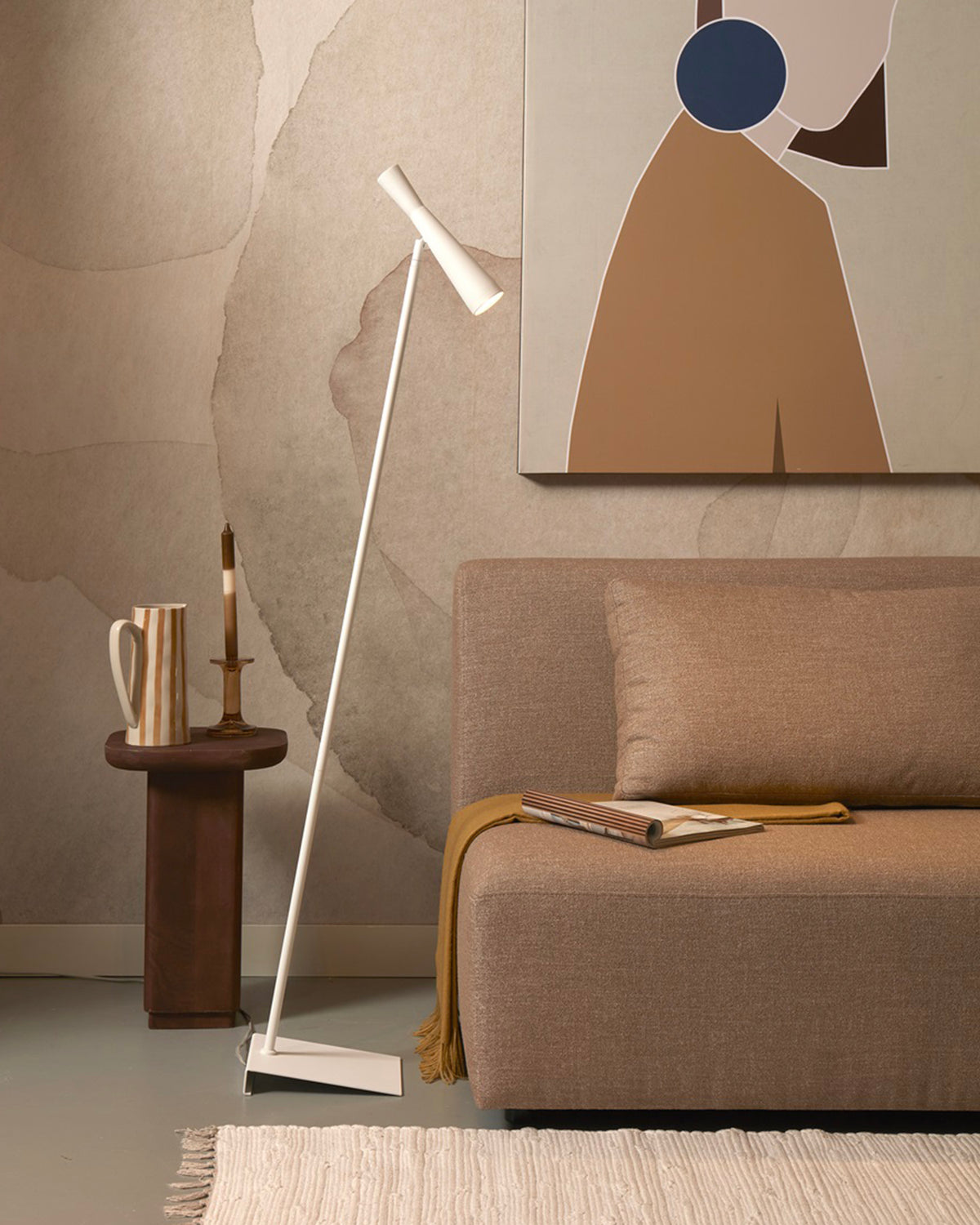 Lampada da terra in metallo Bordeaux