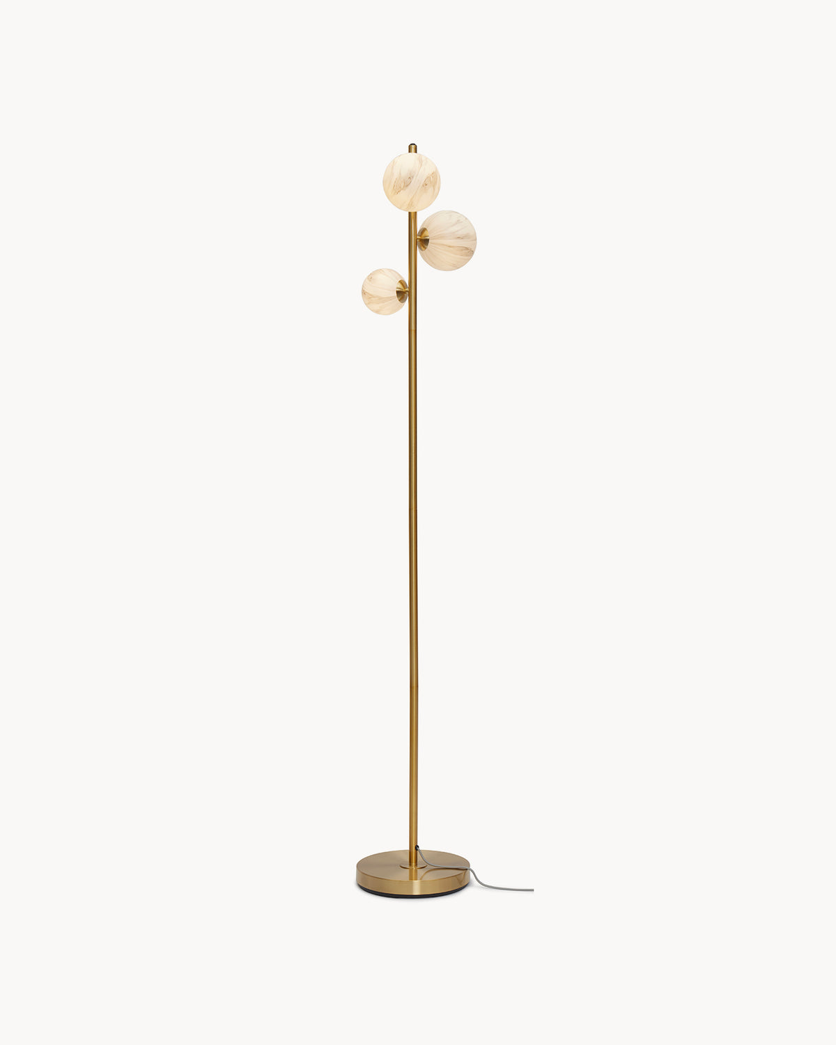Lampada da terra a 3 sfere in vetro Carrara