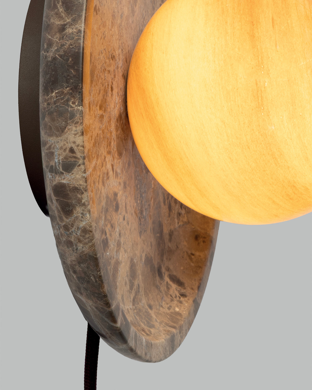 Lampada da soffitto e parete in travertino e vetro Tivoli