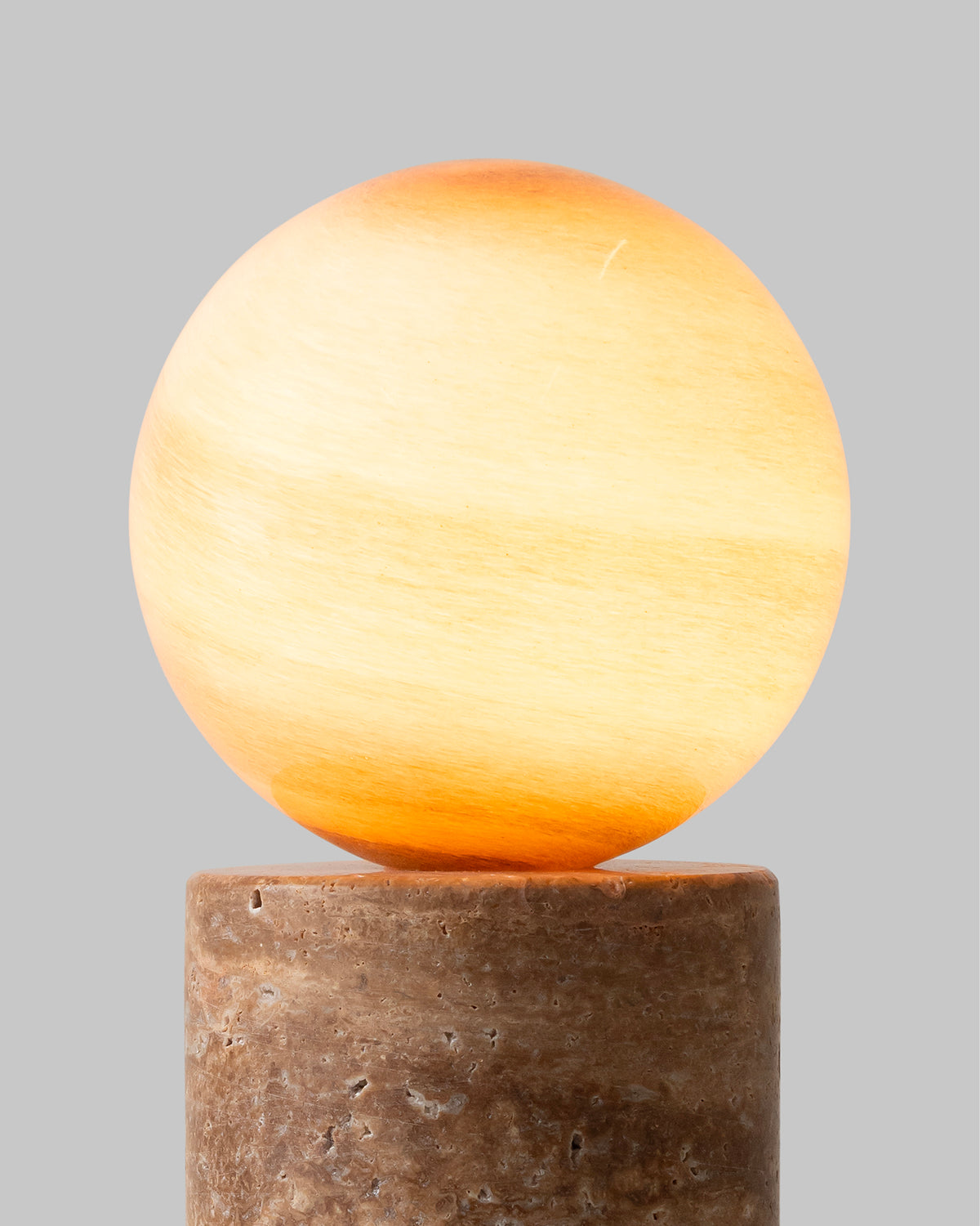 Lampada da tavolo in travertino e vetro Tivoli
