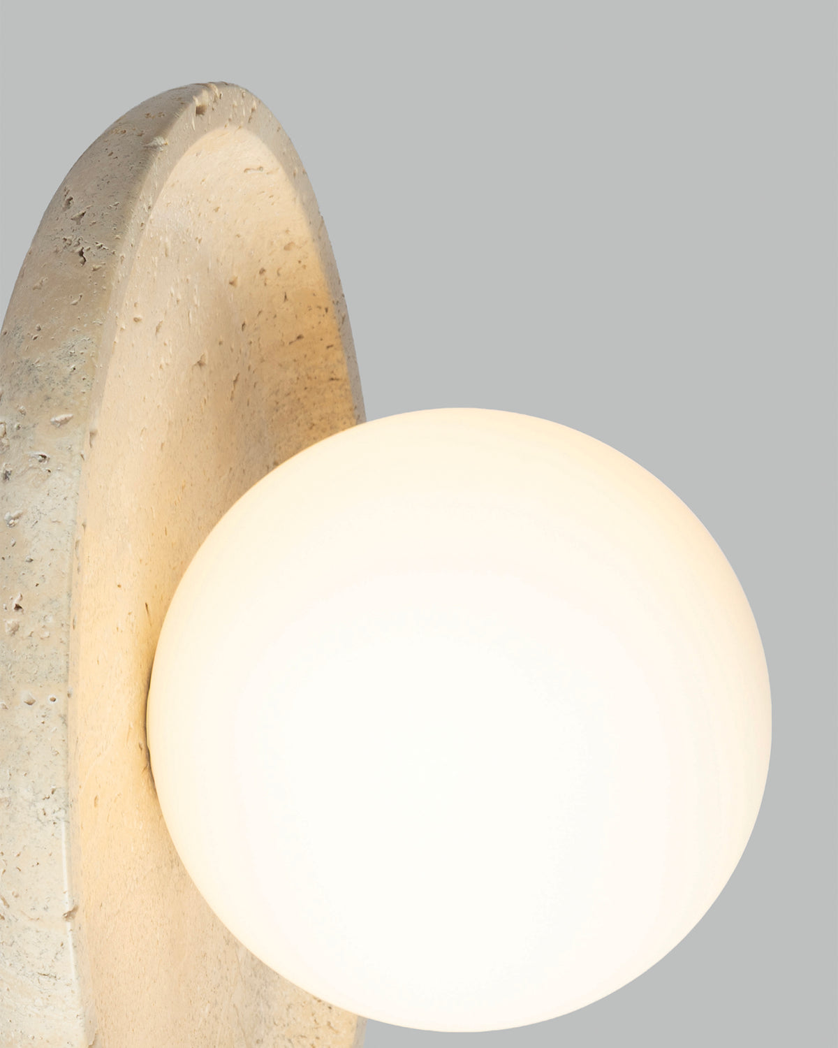 Lampada da soffitto e parete in travertino e vetro Tivoli