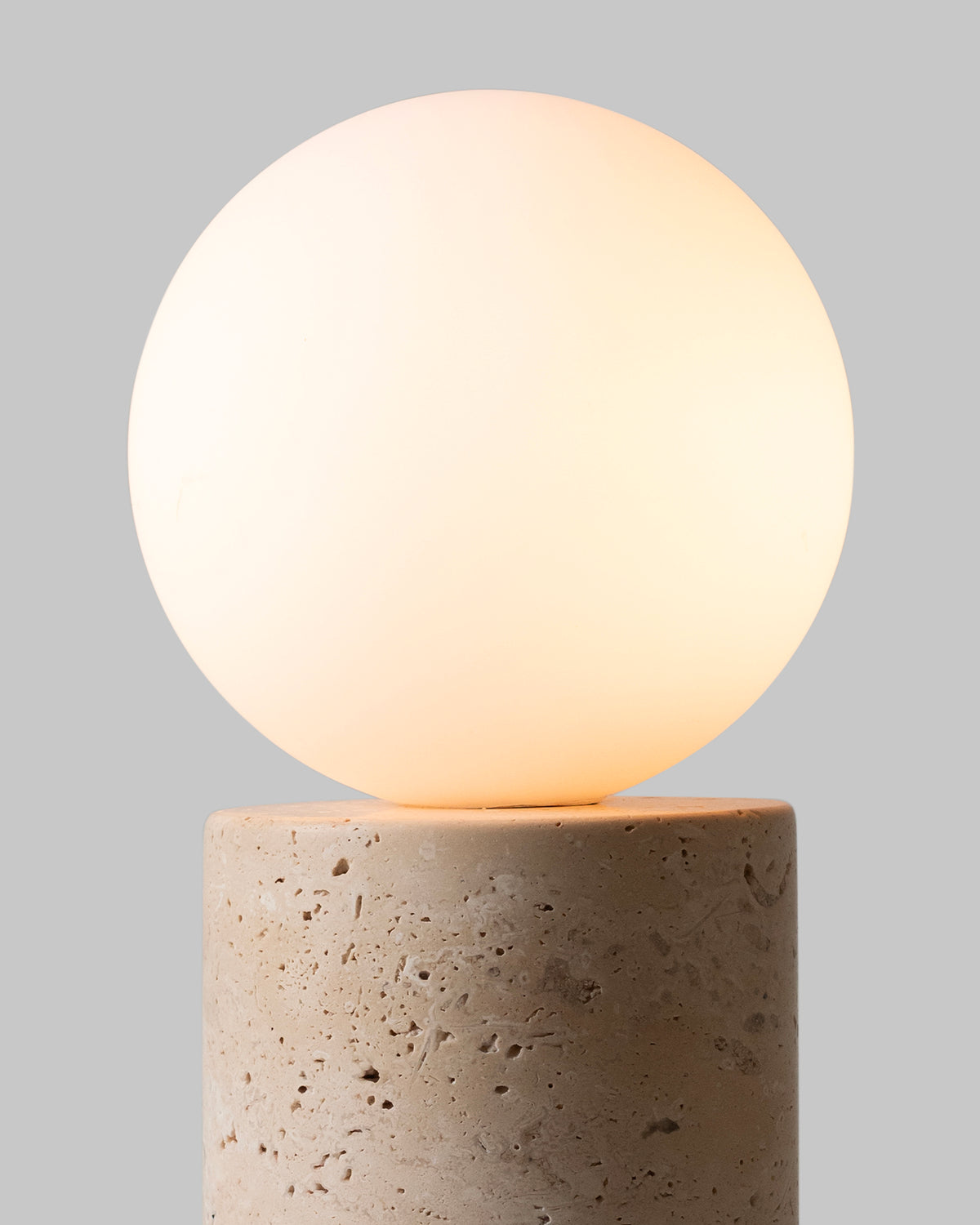 Lampada da tavolo in travertino e vetro Tivoli