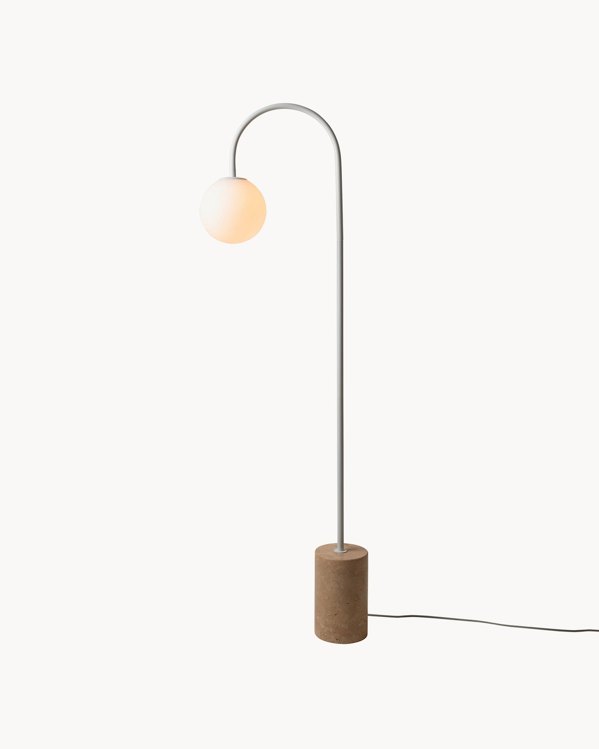 Lampada da terra in travertino e vetro Tivoli