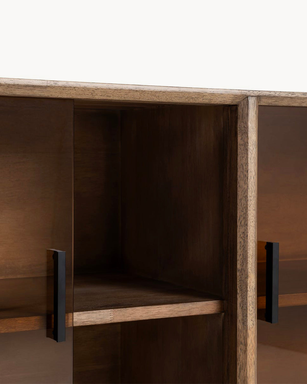 Credenza in legno e vetro Amy