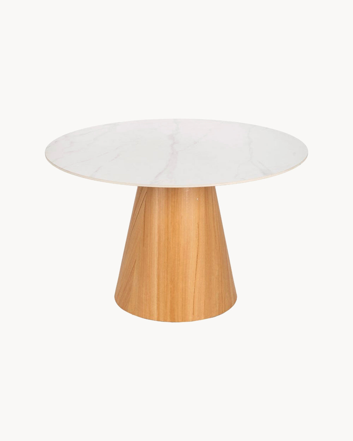Tavolo da pranzo rotondo in ceramica effetto marmo Livia
