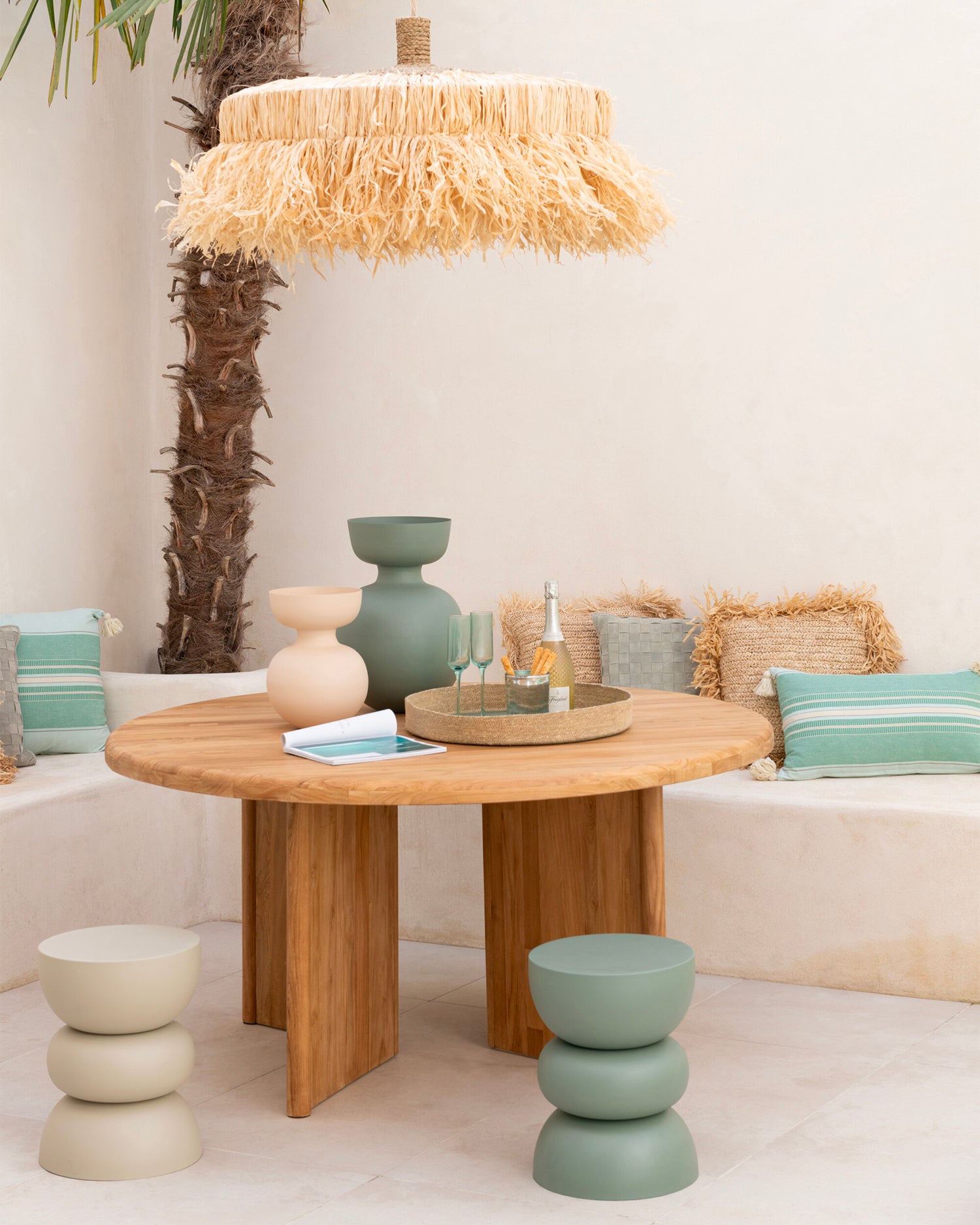 Tavolino in metallo Lise, beige