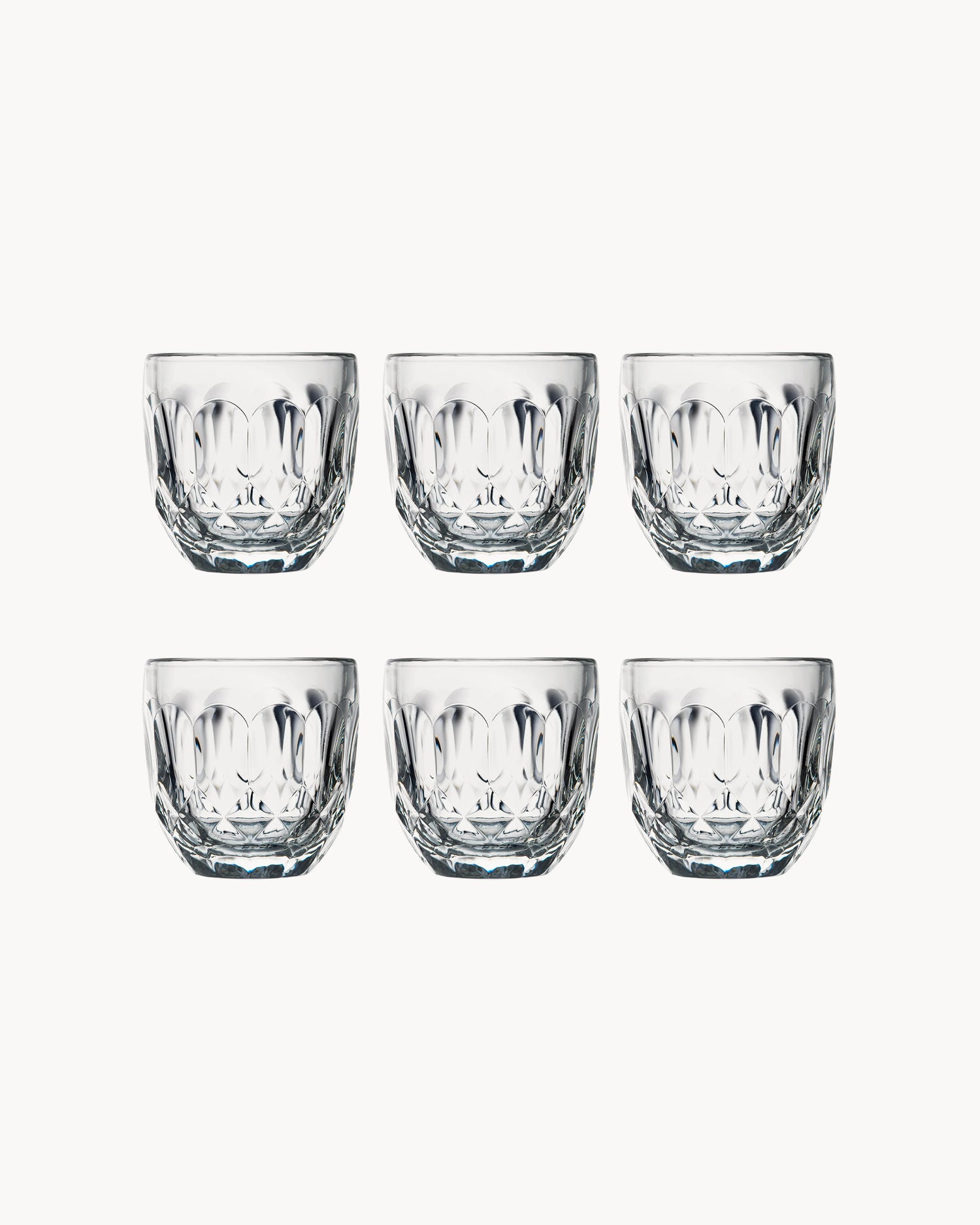 Set 6 bicchieri in vetro Troquet, Facettes