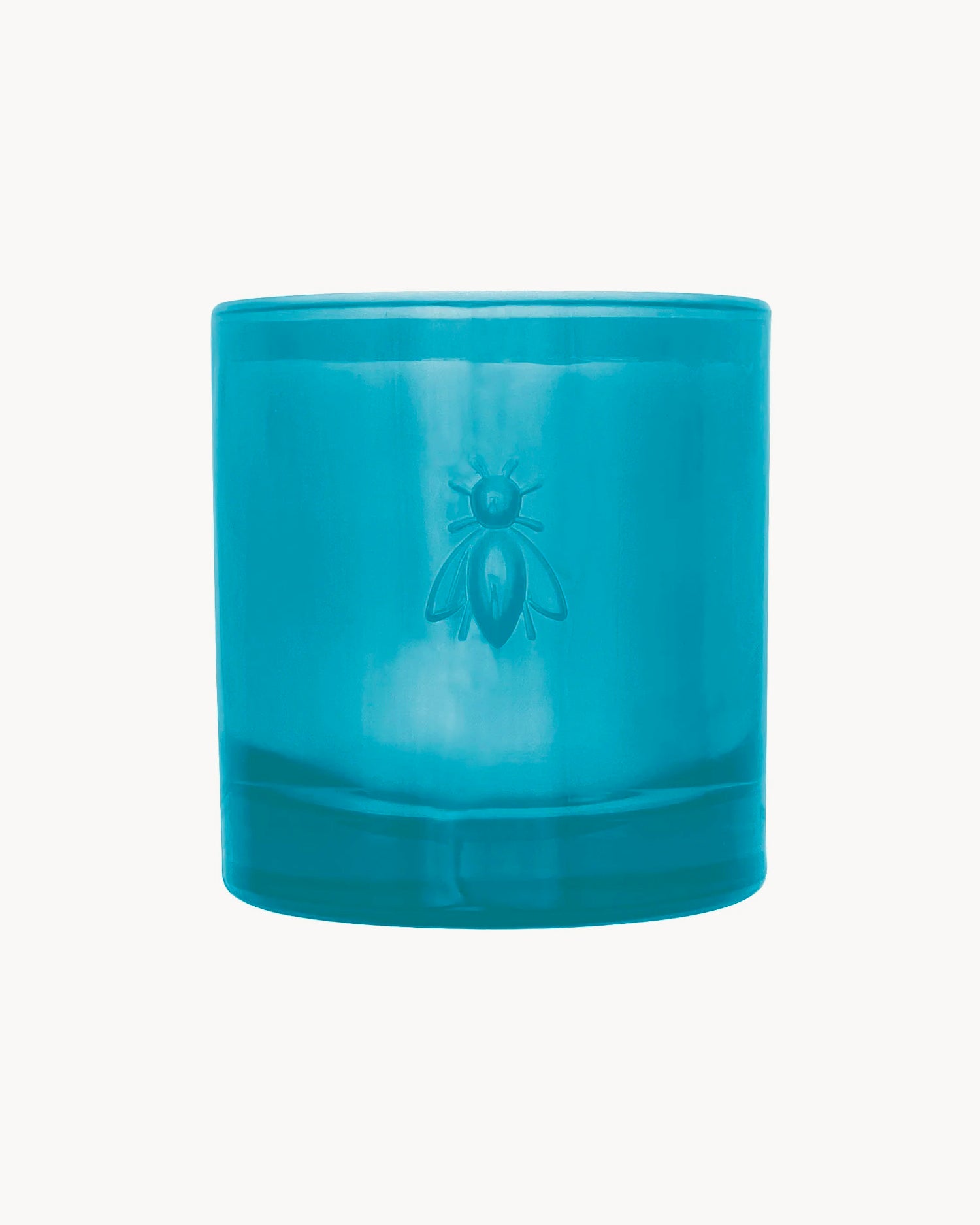 Candela in vetro Abeille fiore azzurro