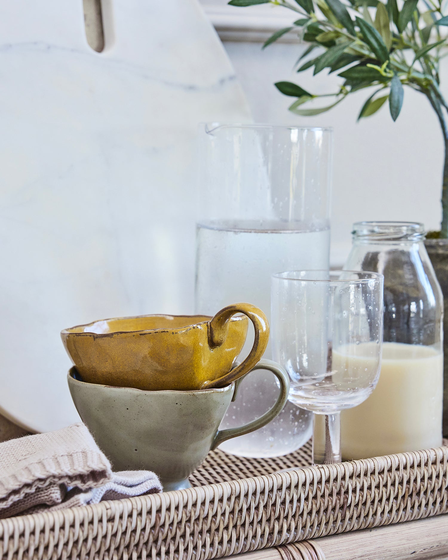 Mug in ceramica realizzata a mano Milla, senape