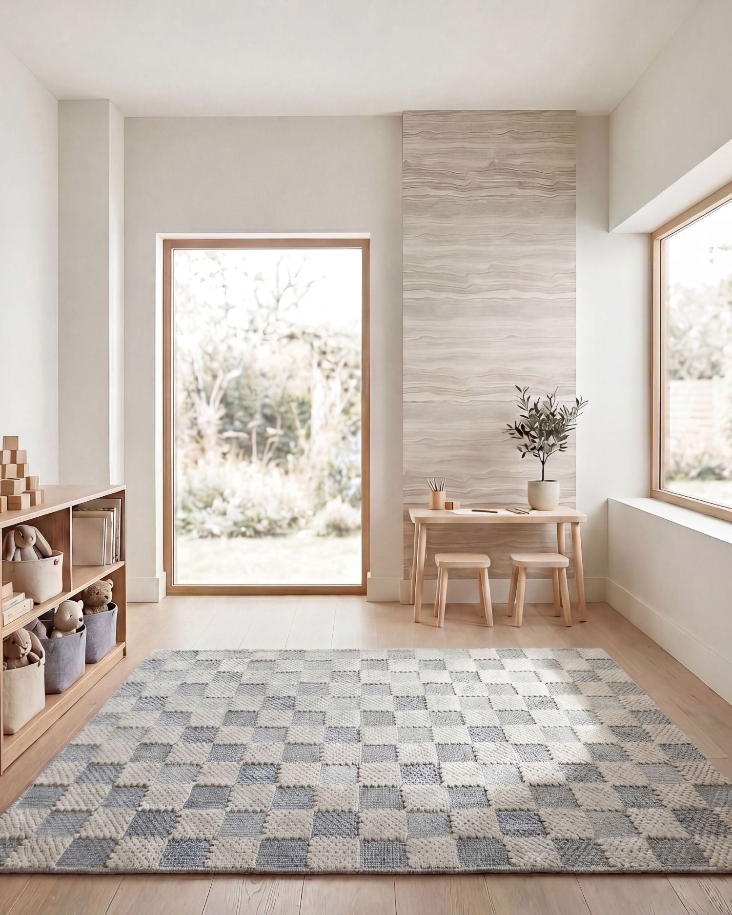 Tappeto lavabile a scacchi Muted Checkerboard