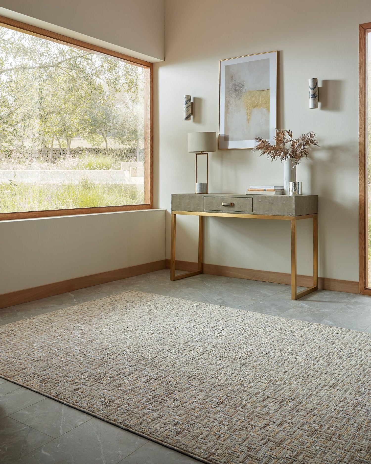 Tappeto geometrico con frange Kado