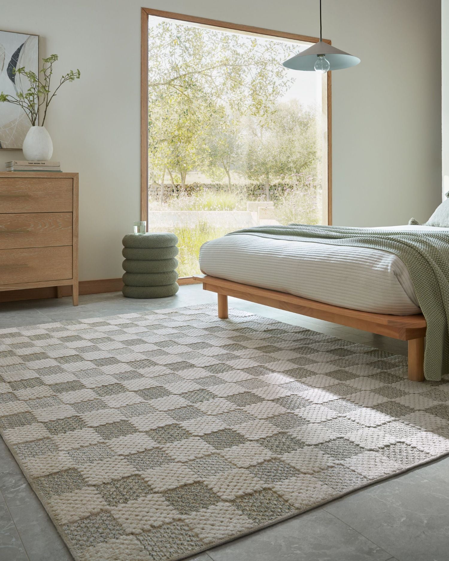 Tappeto lavabile a scacchi Muted Checkerboard