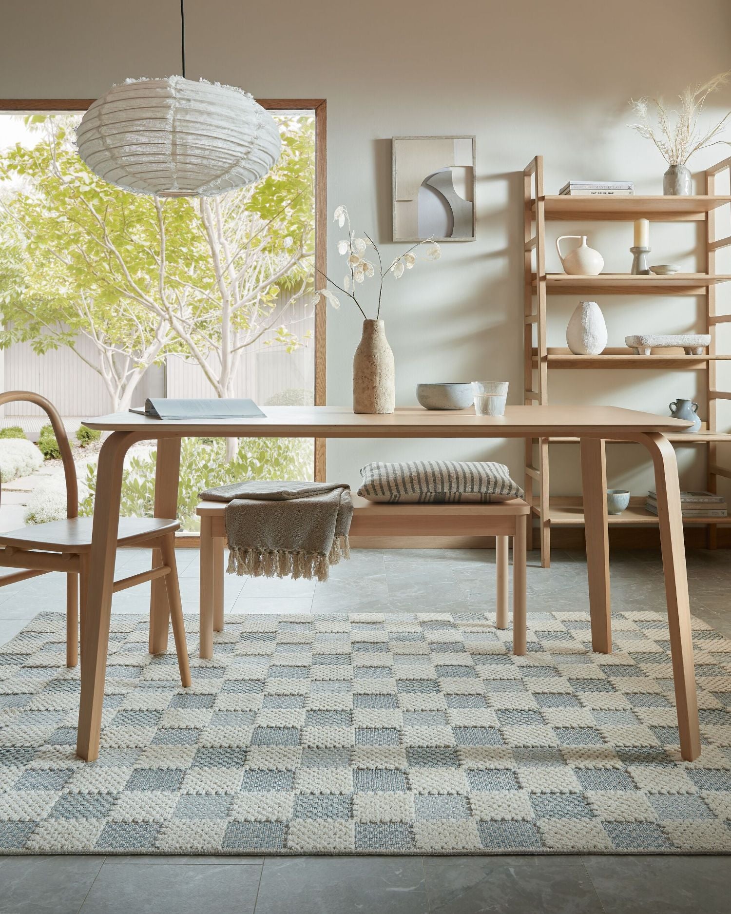 Tappeto lavabile a scacchi Muted Checkerboard