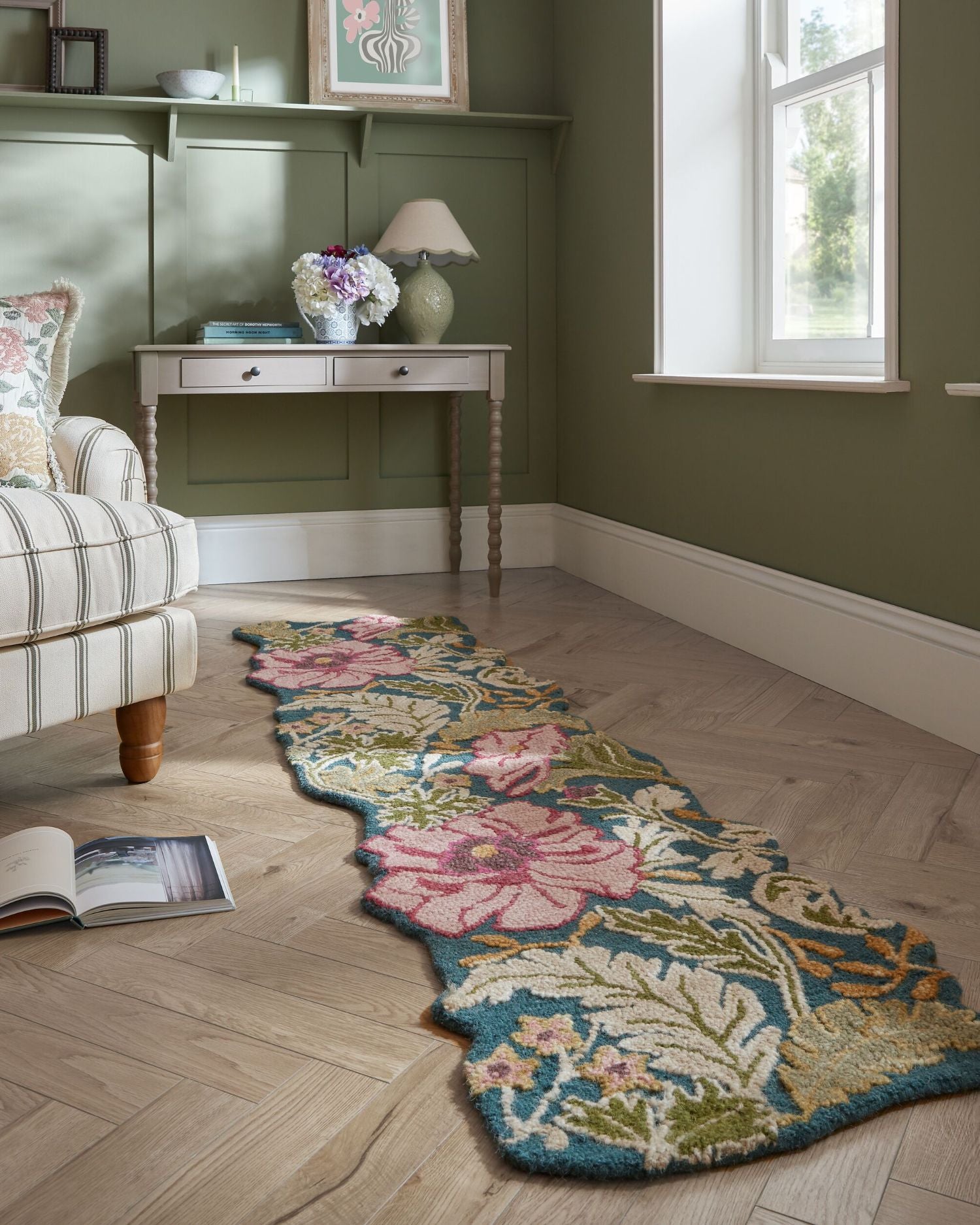 Runner floreale in lana Daphne