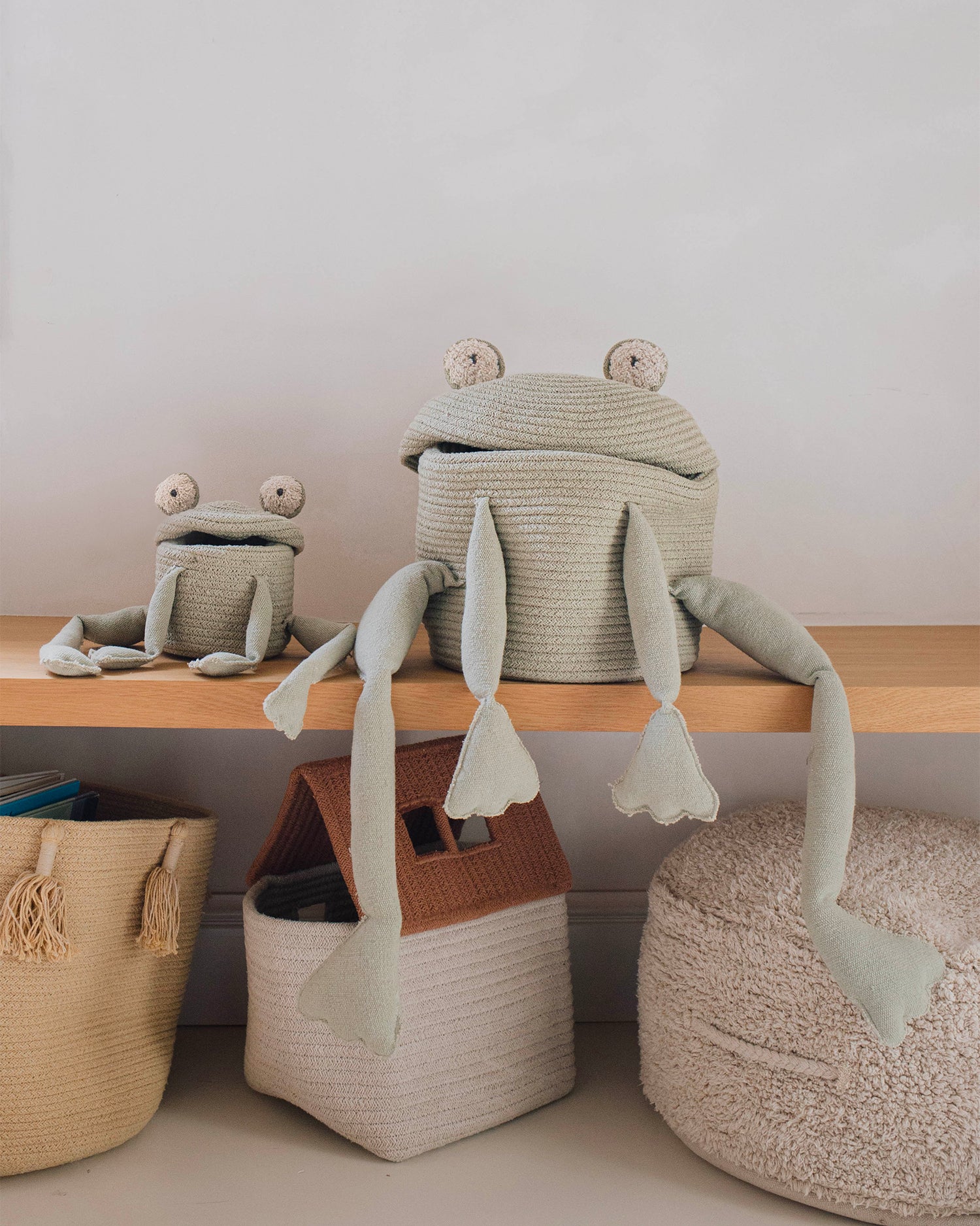 Cesto con coperchio realizzato a mano Fred the Frog