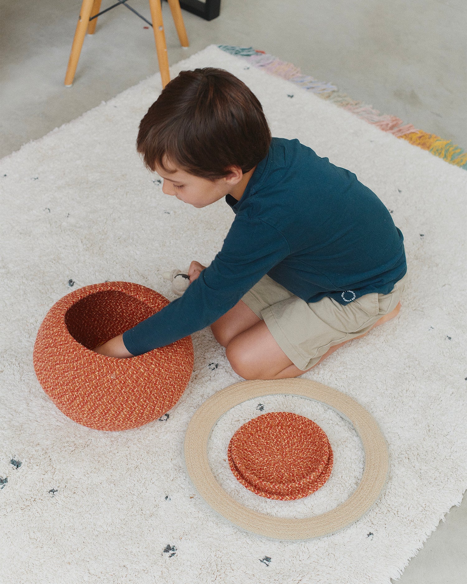 Cesto con coperchio realizzato a mano Saturn