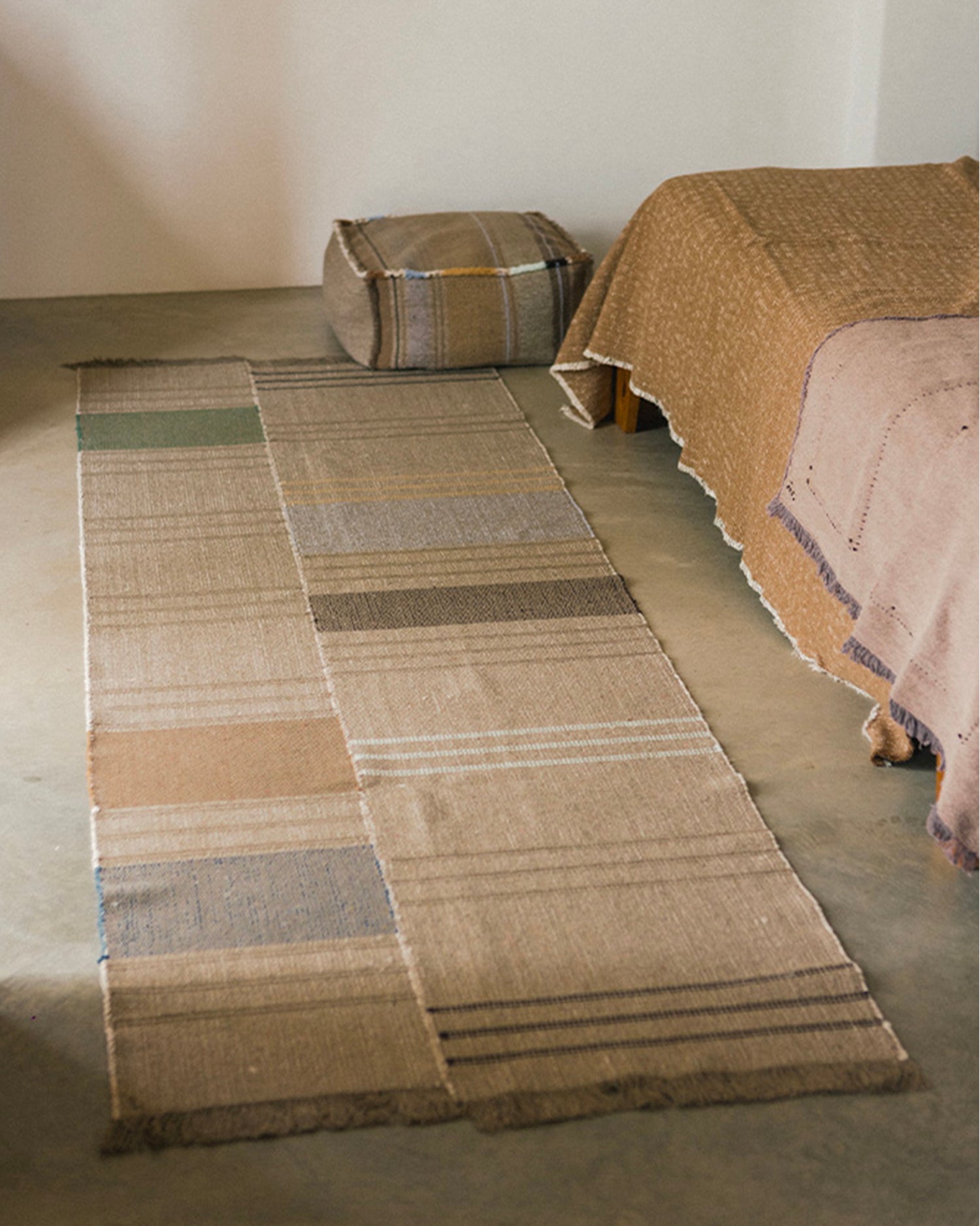 Pouf in cotone realizzato a mano Handloom Puebla