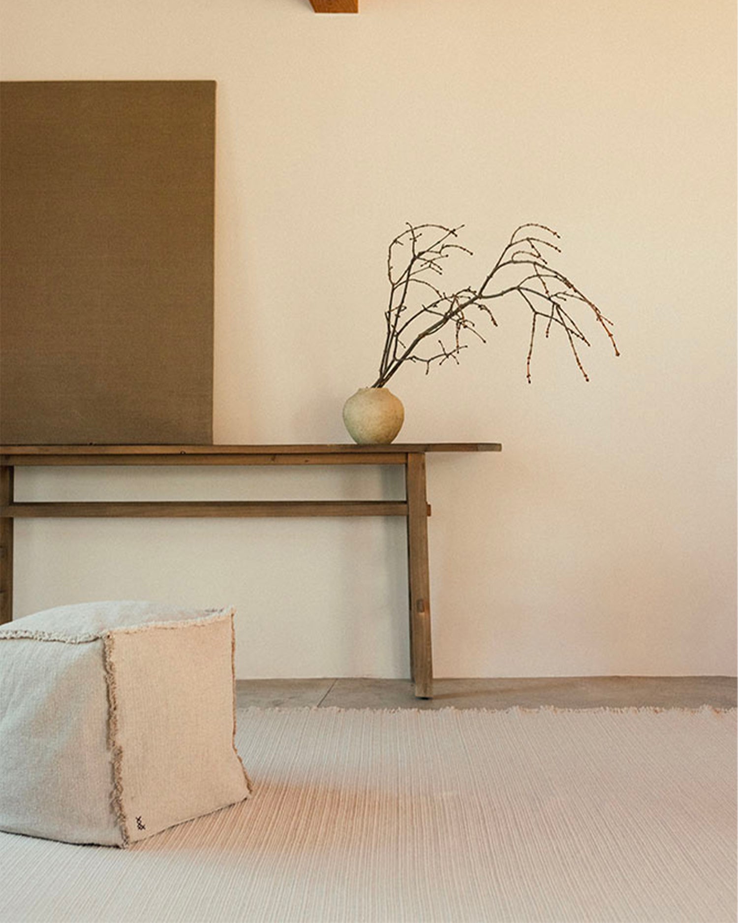 Pouf in cotone realizzato a mano Handloom
