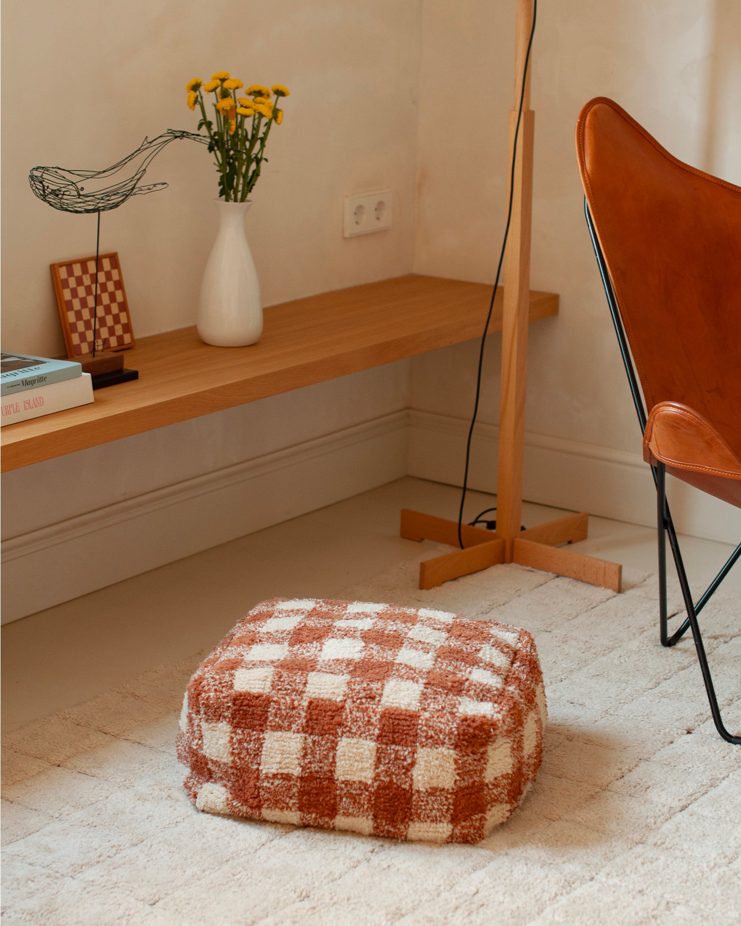 Pouf per bambini in cotone Vichy