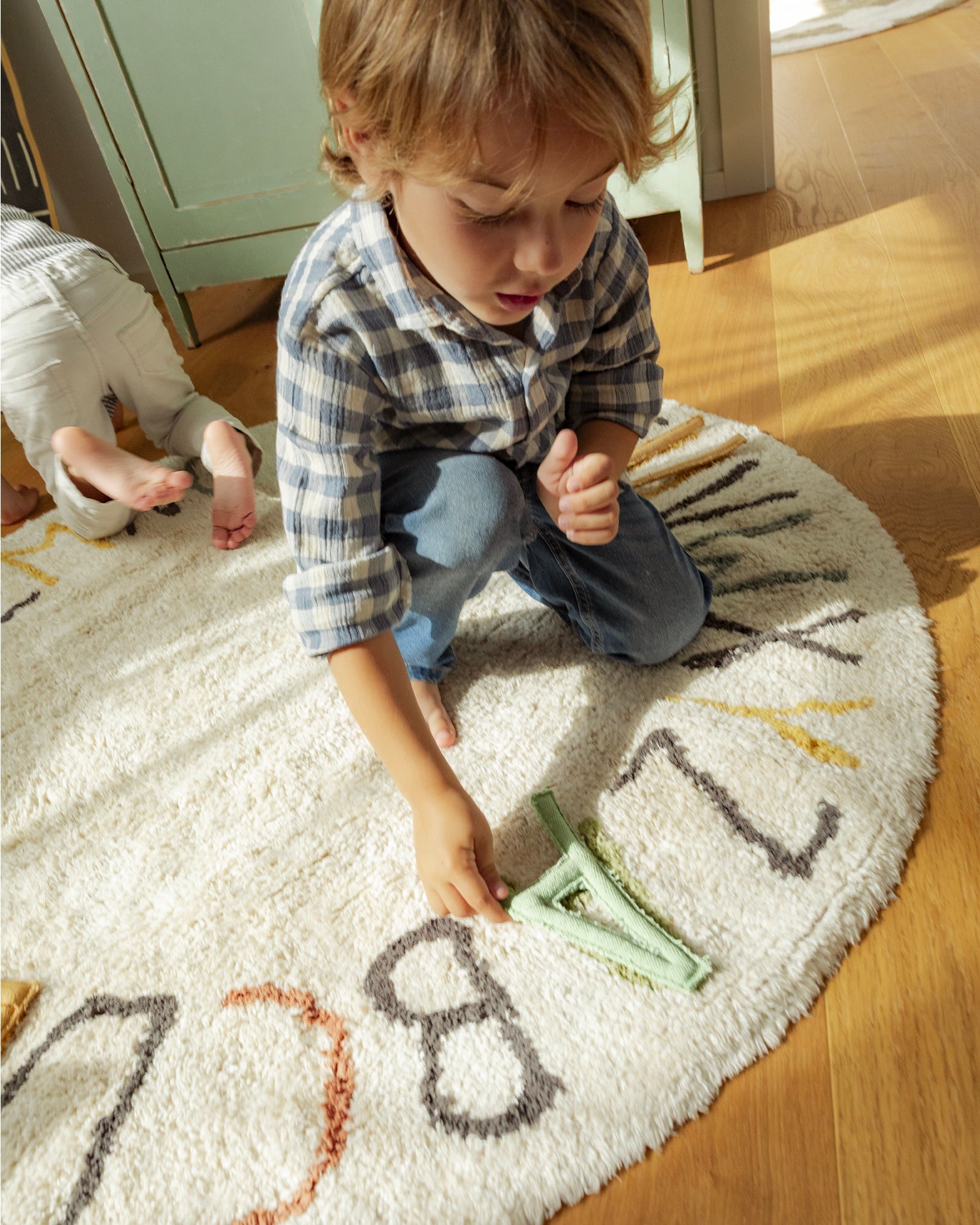 Tappeto lavabile in cotone realizzato a mano ABC