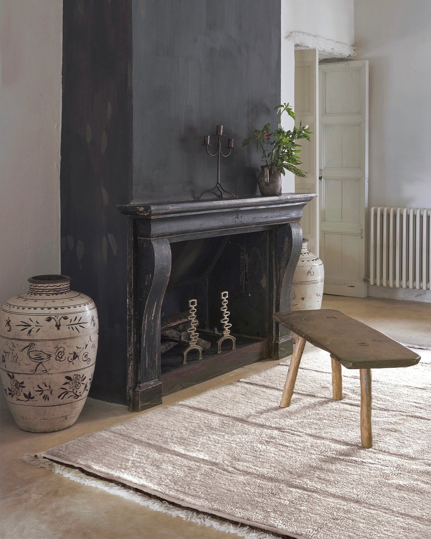 Tappeto lavabile in lana realizzato a mano Steppe