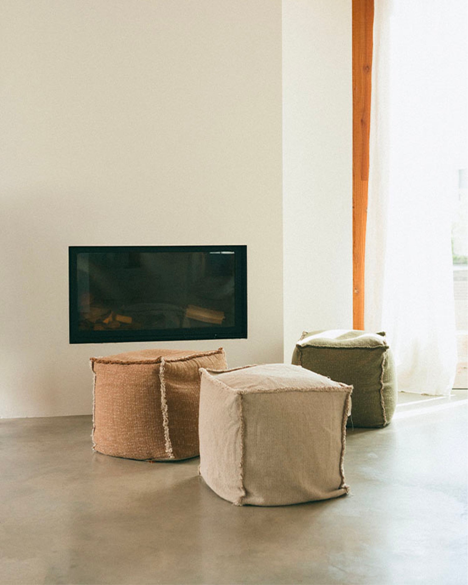 Pouf in cotone realizzato a mano Handloom