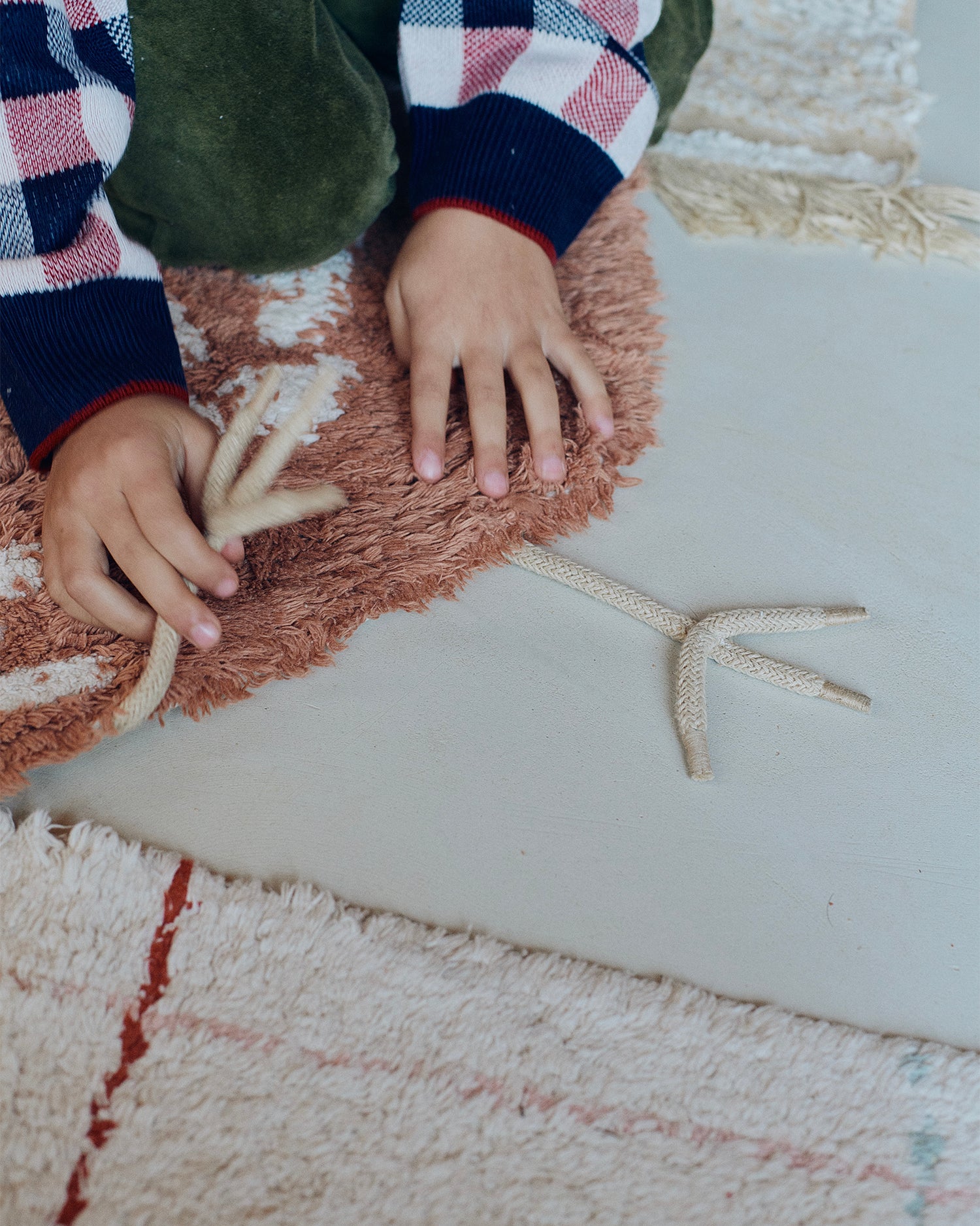 Tappeto lavabile in cotone realizzato a mano Chicken