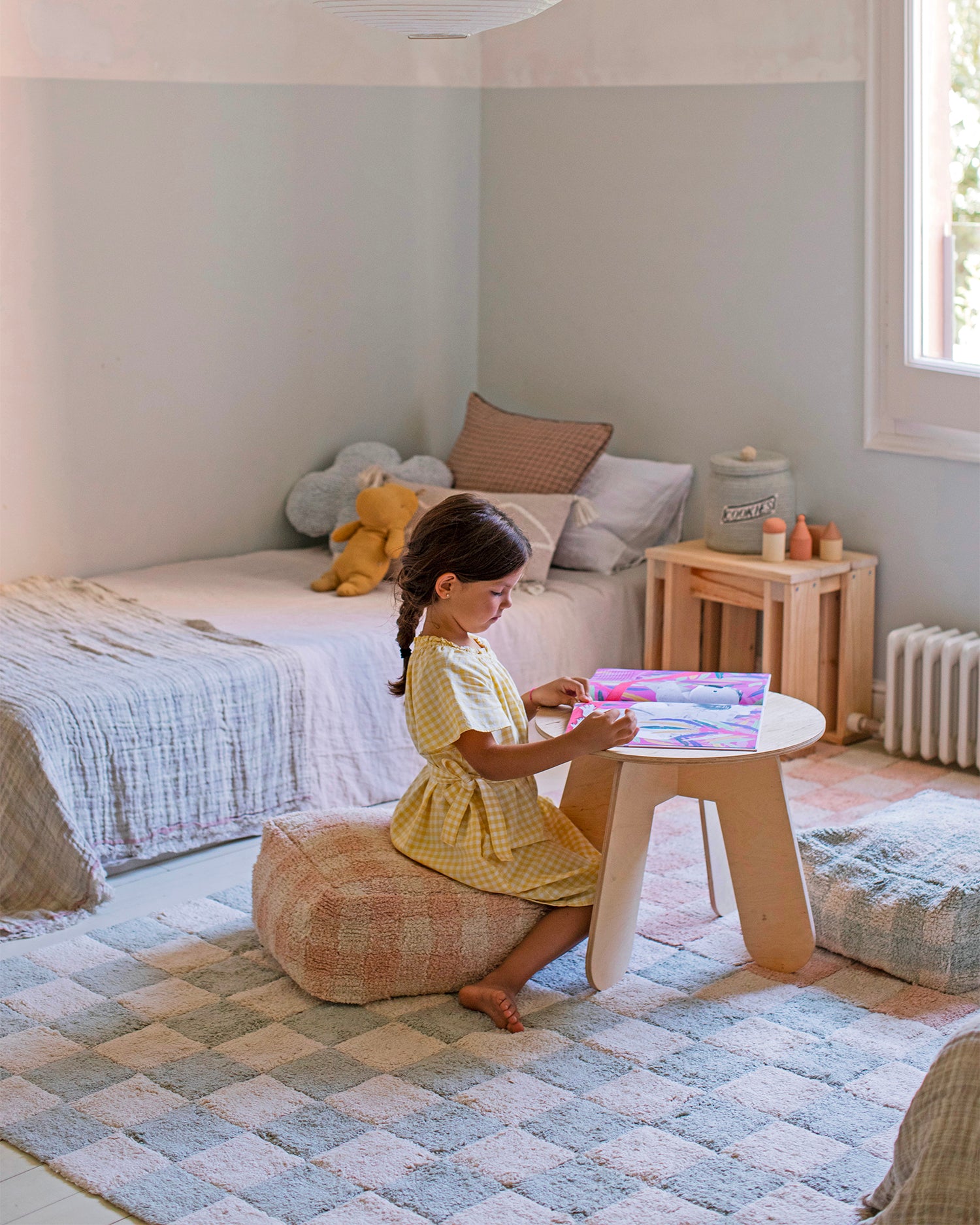Tappeto lavabile in cotone realizzato a mano Tiles