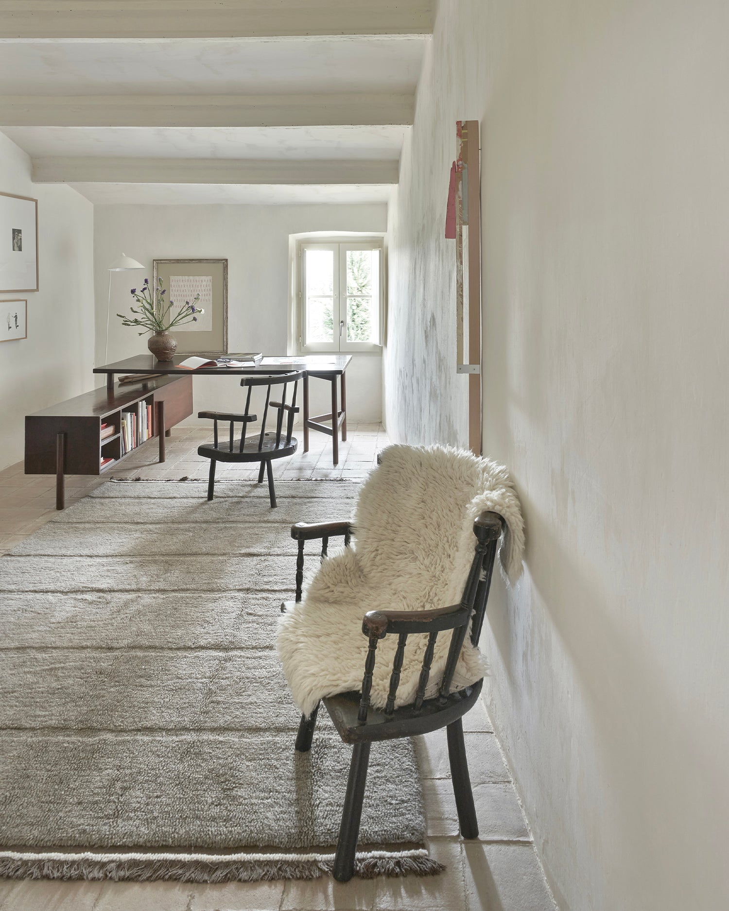 Tappeto lavabile in lana realizzato a mano Steppe