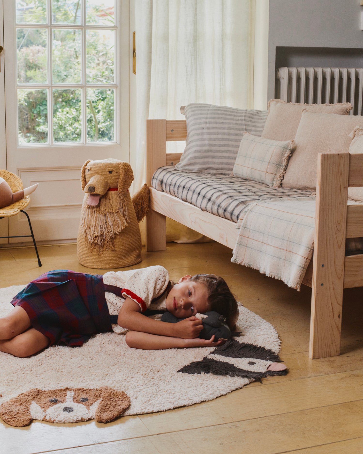 Cesto con coperchio realizzato a mano Luna