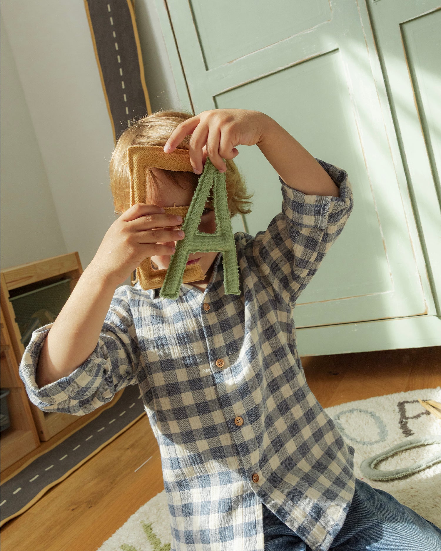 Tappeto lavabile in cotone realizzato a mano ABC