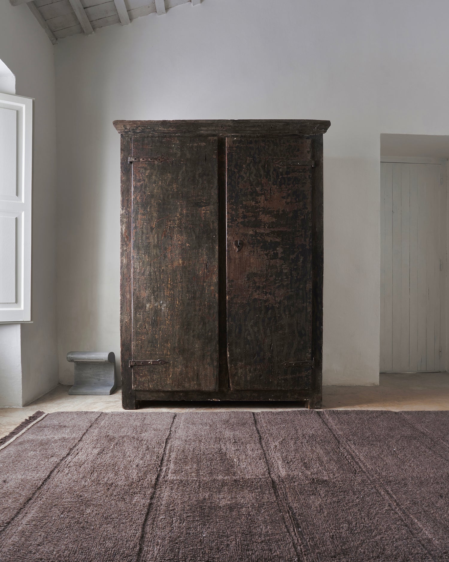 Tappeto lavabile in lana realizzato a mano Steppe