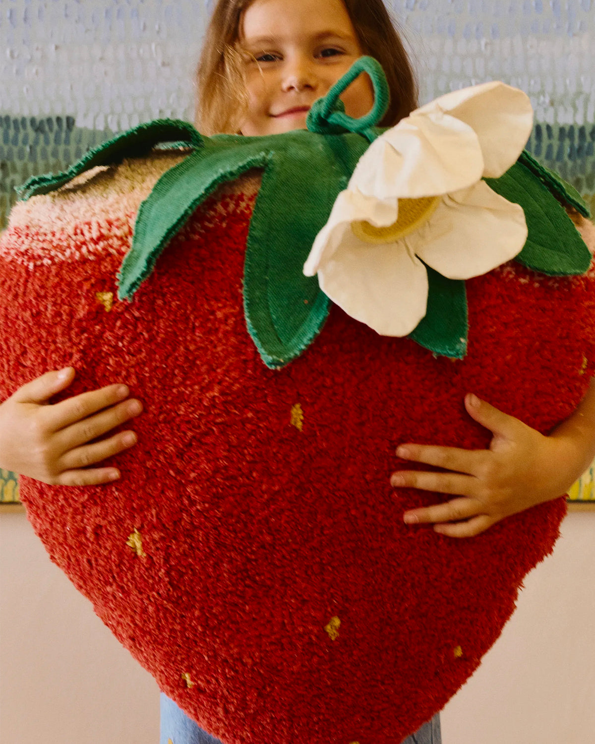 Cuscino da terra in cotone Strawberry