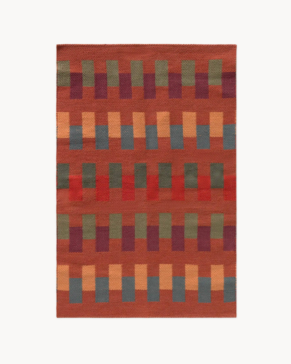 Tappeto handloom in lana e cotone Intersecting
