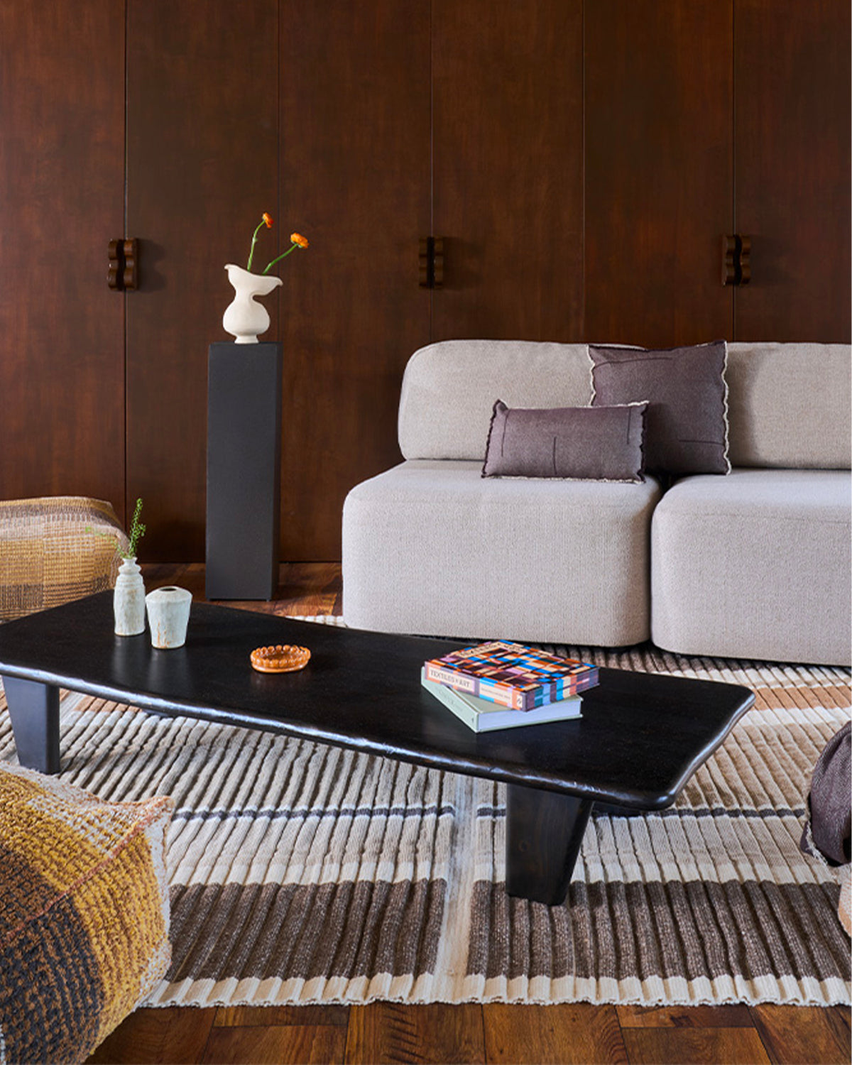 Tappeto in lana e cotone Handloom Columns