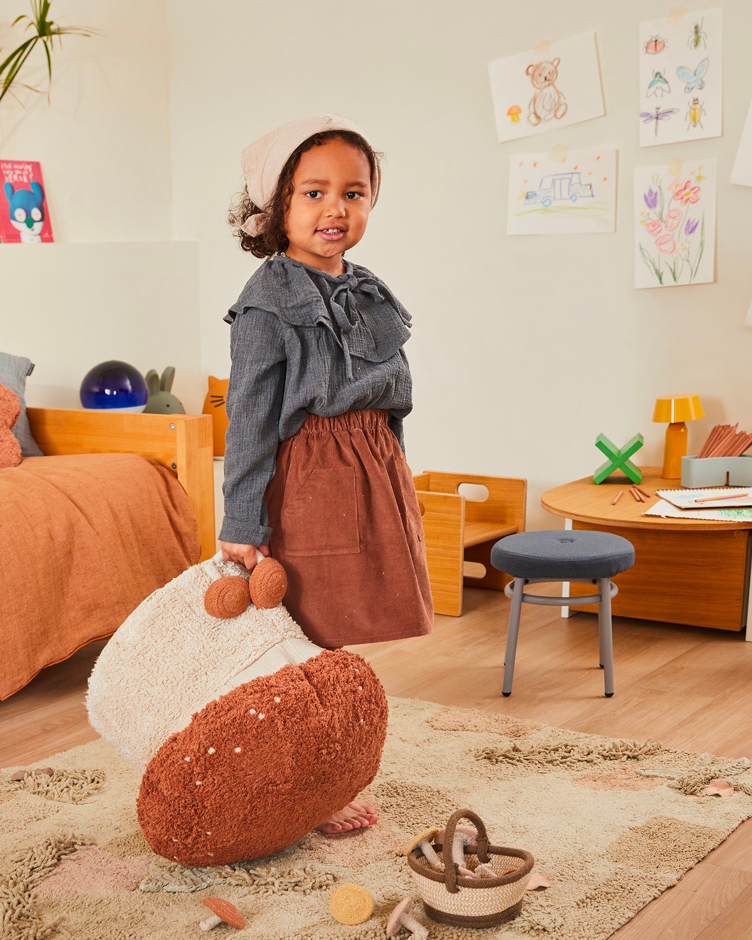 Pouf in cotone per bambini Boletus