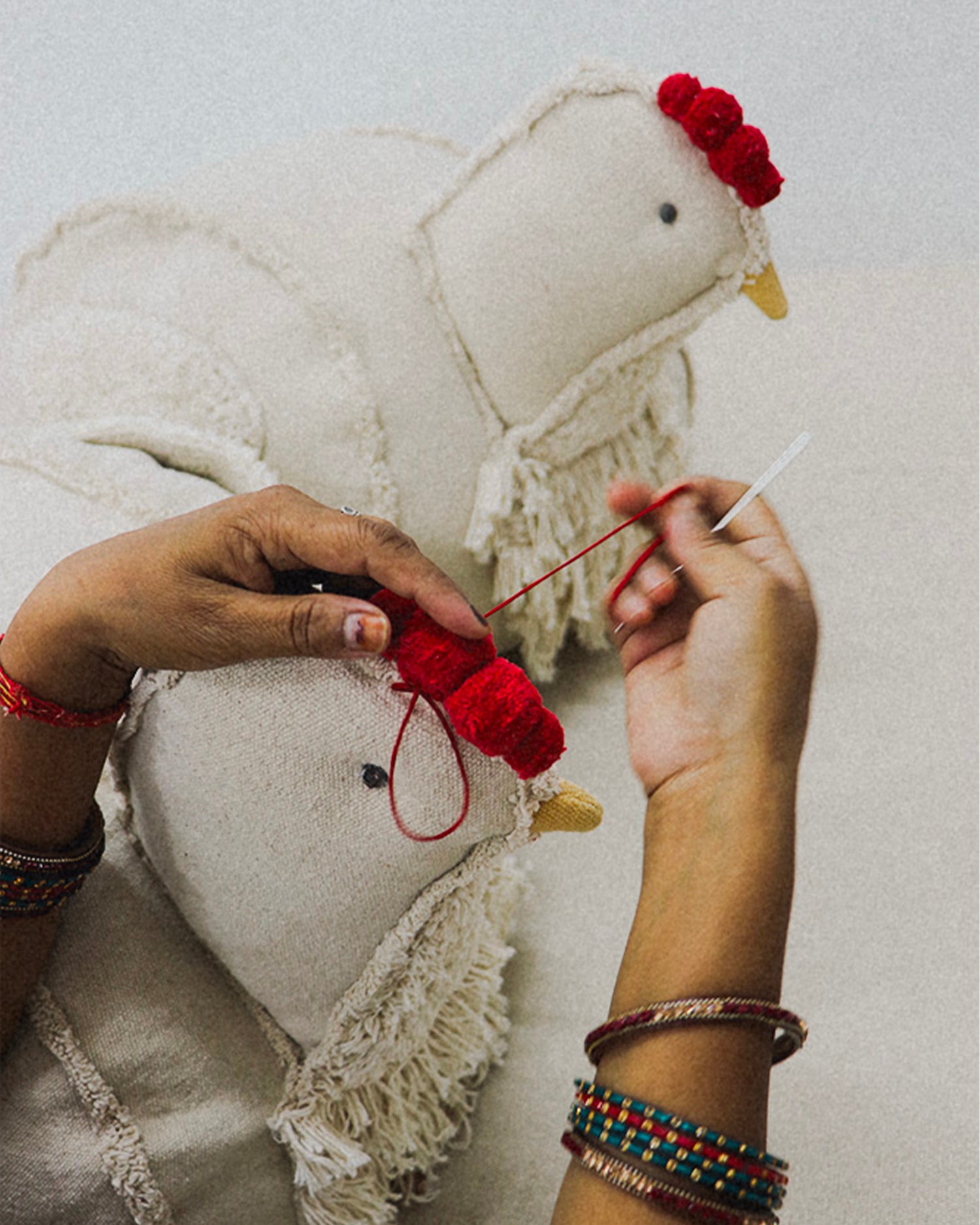 Pouf in cotone per bambini Chicken