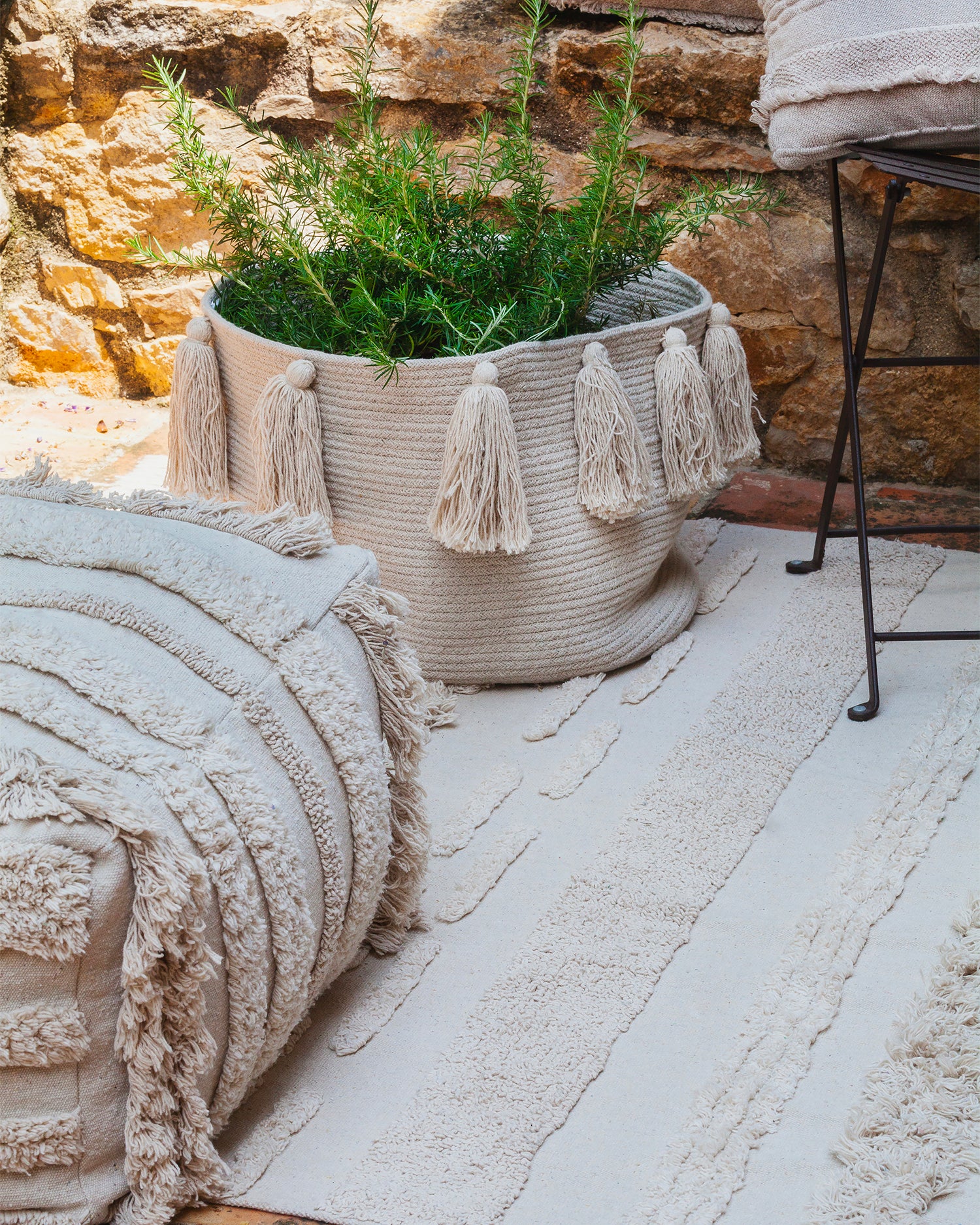 Pouf in cotone realizzato a mano Air